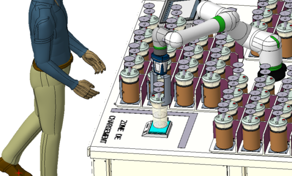 A Cobot for micro-vinification.